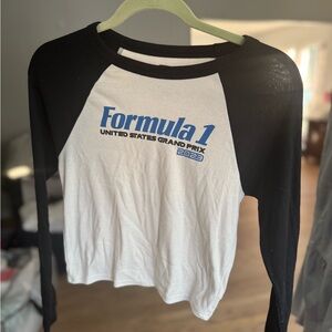 PacSun Black and White Formula 1 Long Sleeve Tee